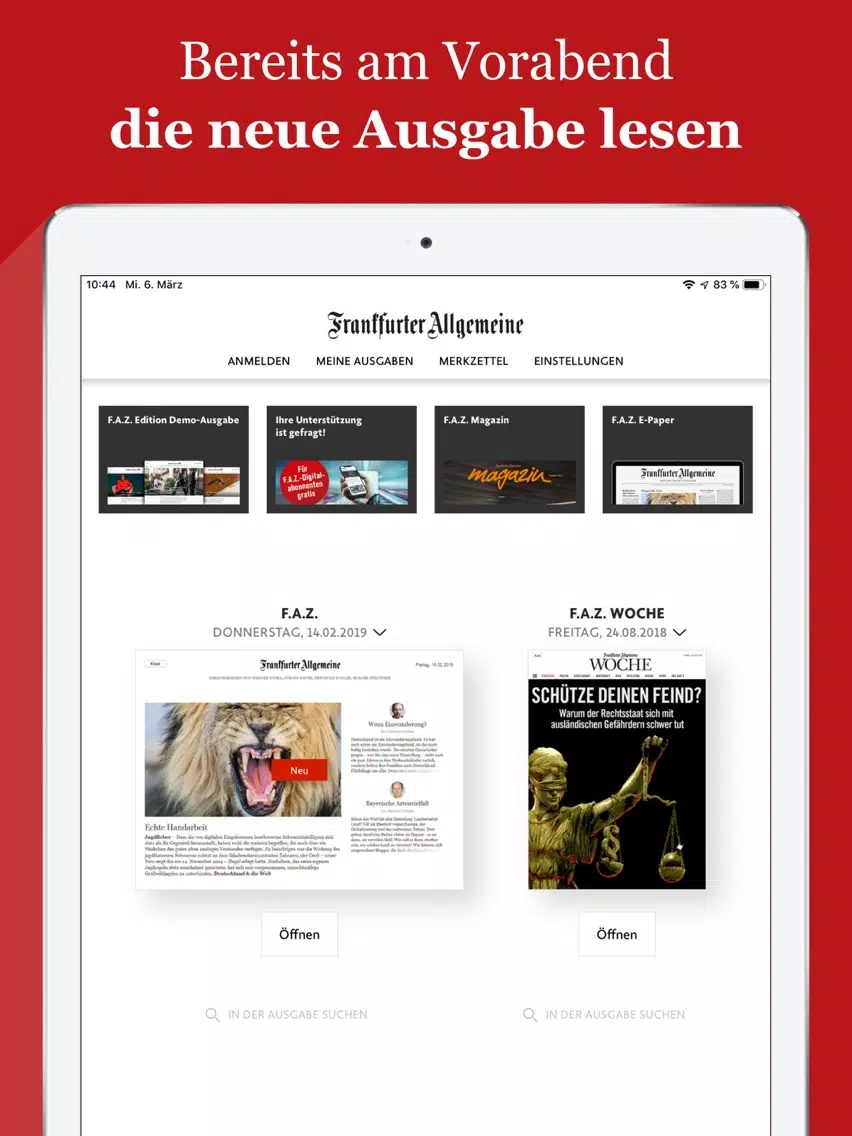 F.A.Z. Edition iPad  스크린샷