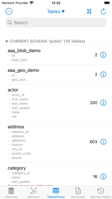 Tangkapan layar PostgreSQL Client
