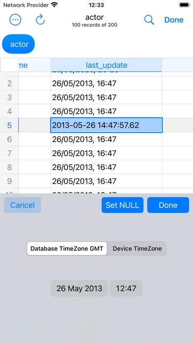 Tangkapan layar PostgreSQL Client