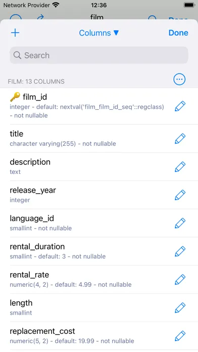 Tangkapan layar PostgreSQL Client