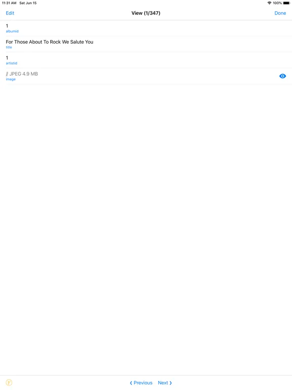 SQLite Mobile Client iPad  Screenshots