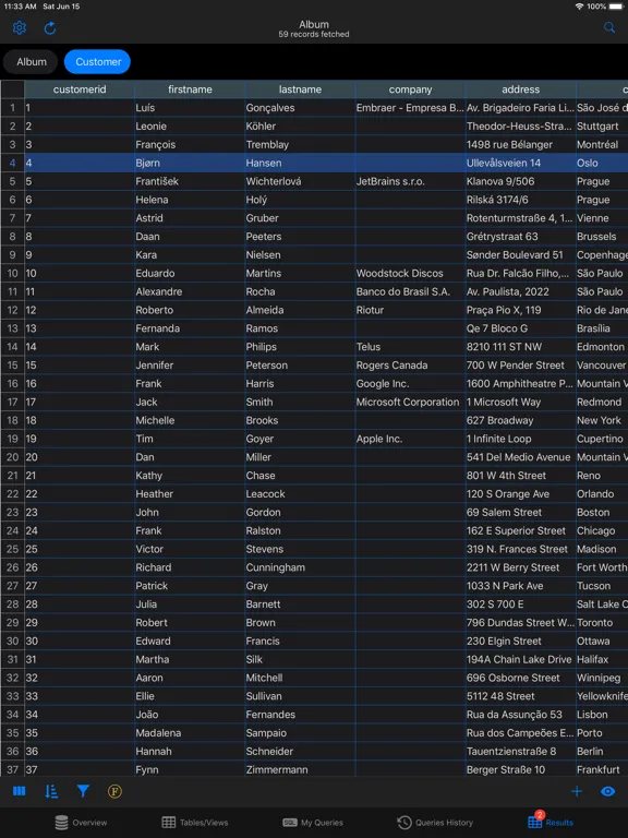 SQLite Mobile Client iPad  Screenshots