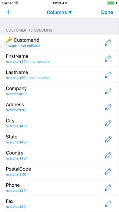 SQLite Mobile Client Screenshots