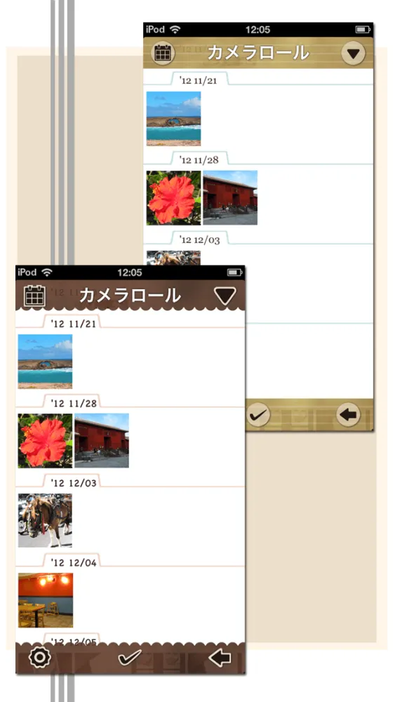 Calendar Album-You can easily organize photos. Do you have a picture taken with a camera that is cluttering up the camera roll? You can organize folders and, in the order of their time with this app! स्क्रीनशॉट