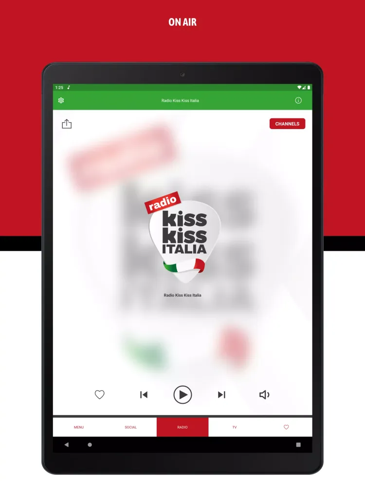 Tangkapan layar Radio Kiss Kiss Italia