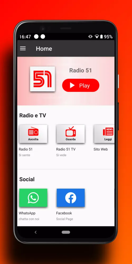 Screenshot di Radio 51