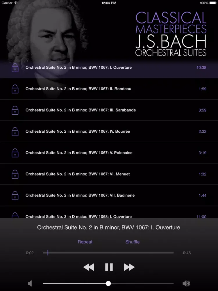 Captures d'écran de Bach: Orchestral Suites iPad 