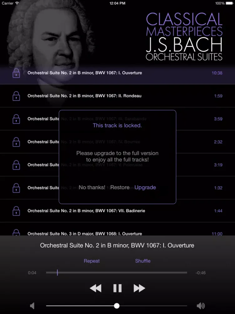 Captures d'écran de Bach: Orchestral Suites iPad 