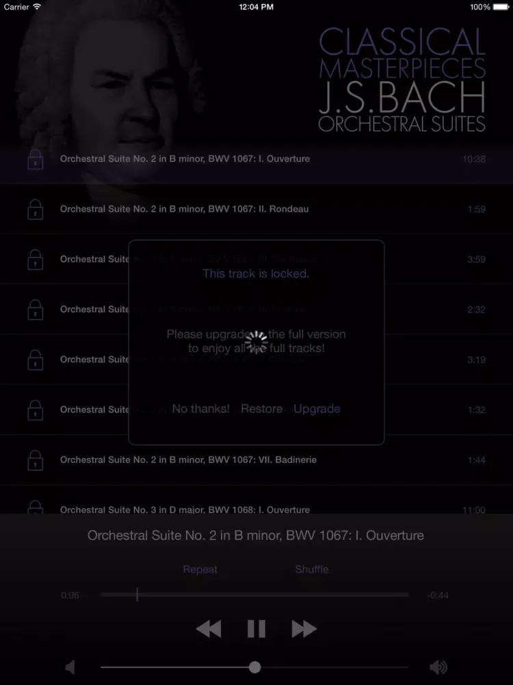 Captures d'écran de Bach: Orchestral Suites iPad 