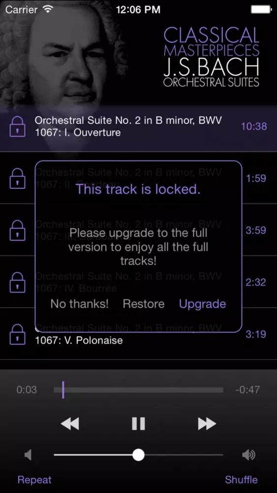 Captures d'écran de Bach: Orchestral Suites