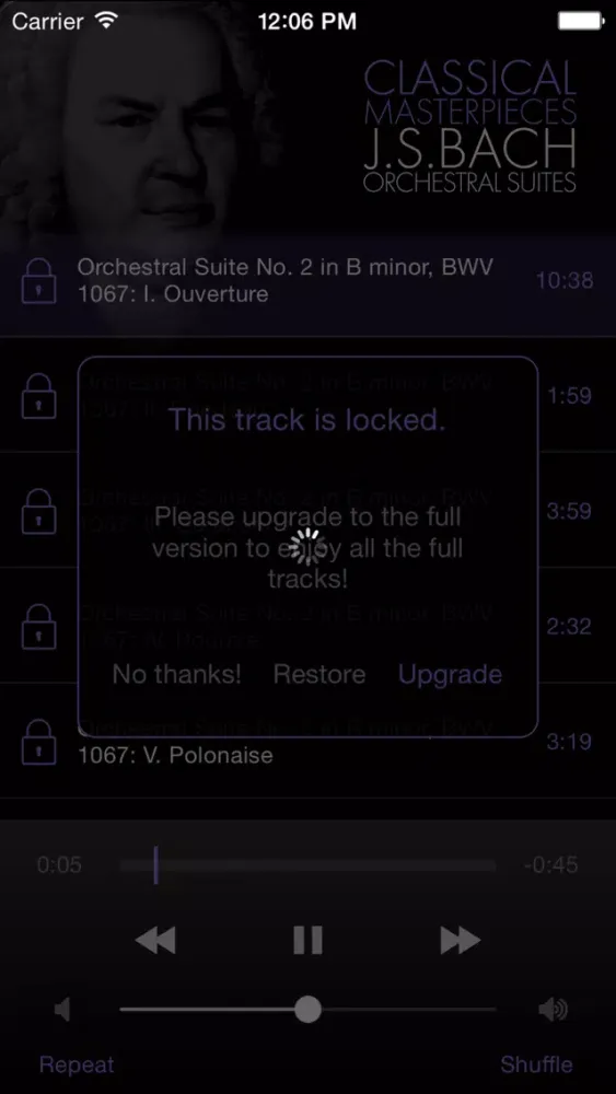 Captures d'écran de Bach: Orchestral Suites