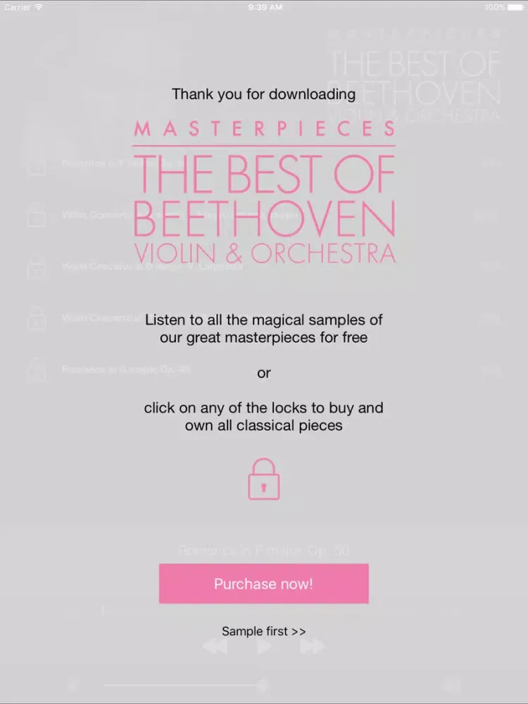 Beethoven: Violin&Orchestra iPad  سکرین شاٹس