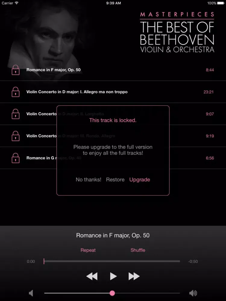 Beethoven: Violin&Orchestra iPad  سکرین شاٹس