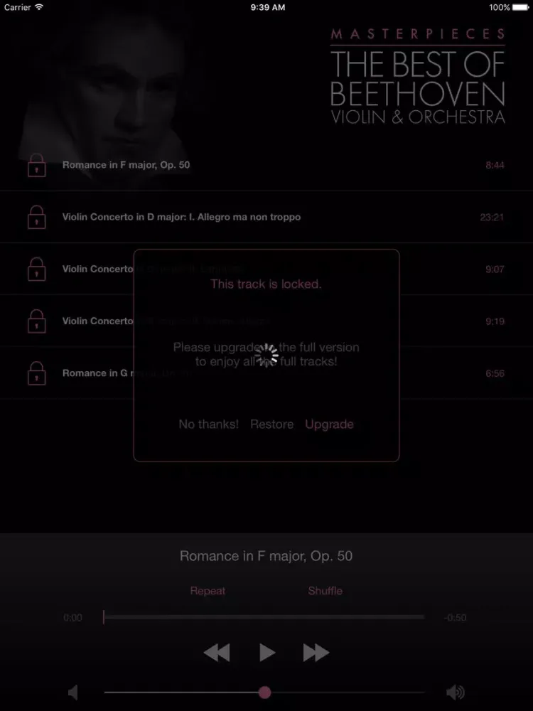 Beethoven: Violin&Orchestra iPad  سکرین شاٹس