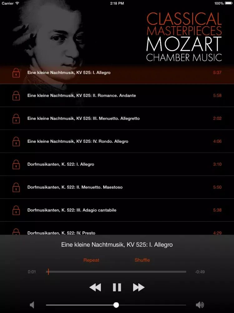 Zrzuty ekranu Mozart: Chamber Music iPad 