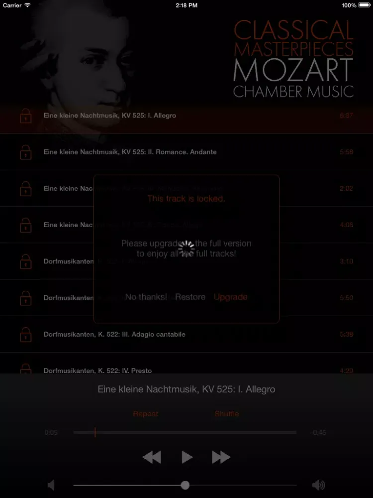 Zrzuty ekranu Mozart: Chamber Music iPad 