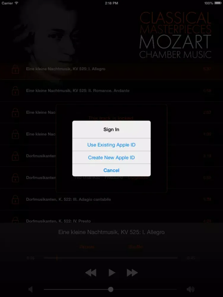 Zrzuty ekranu Mozart: Chamber Music iPad 