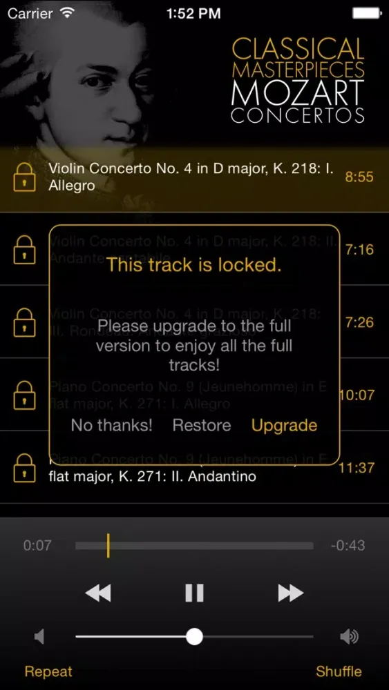 Capturas de pantalla de Mozart: Concertos