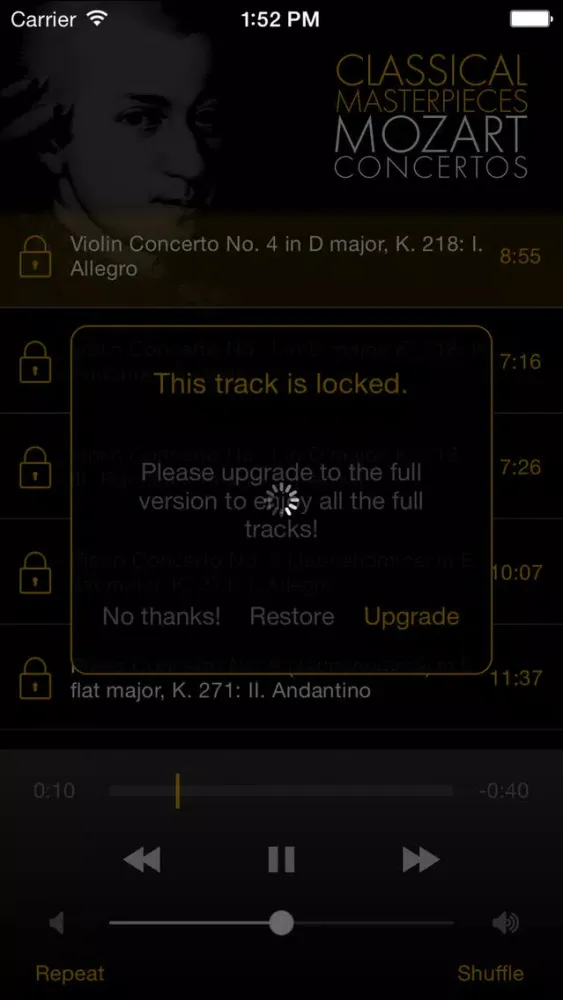 Capturas de pantalla de Mozart: Concertos