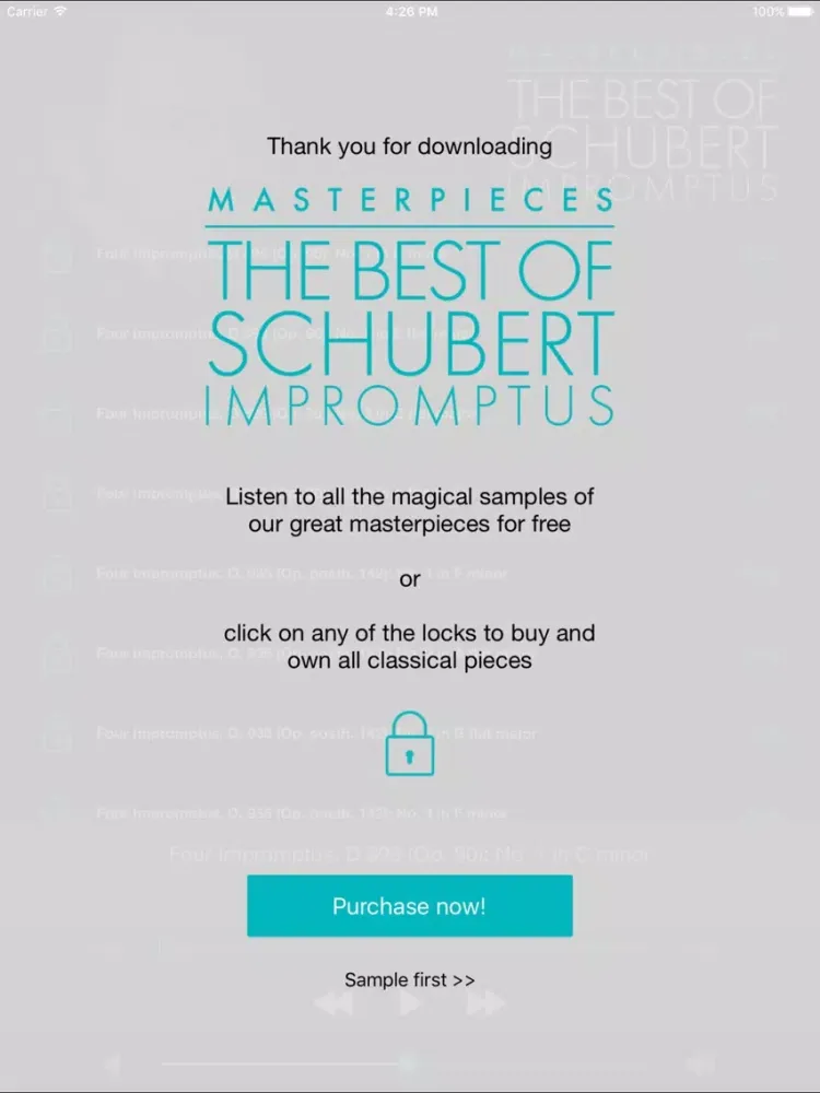 Schubert: Impromptus iPad  스크린샷
