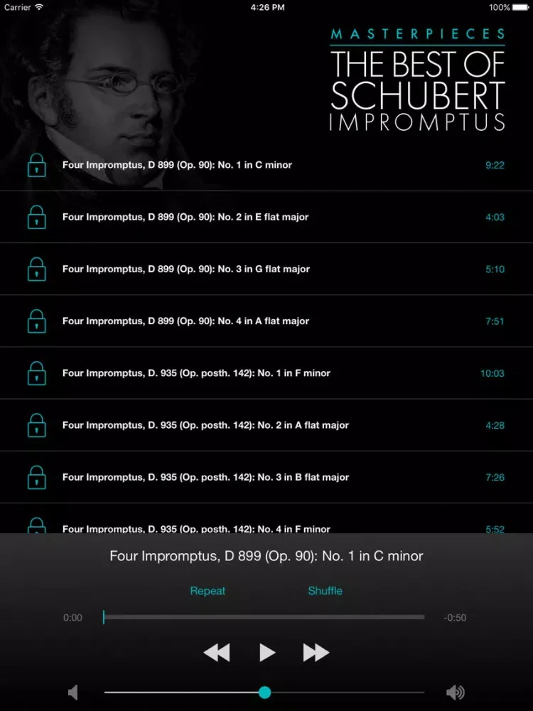 Schubert: Impromptus iPad  스크린샷