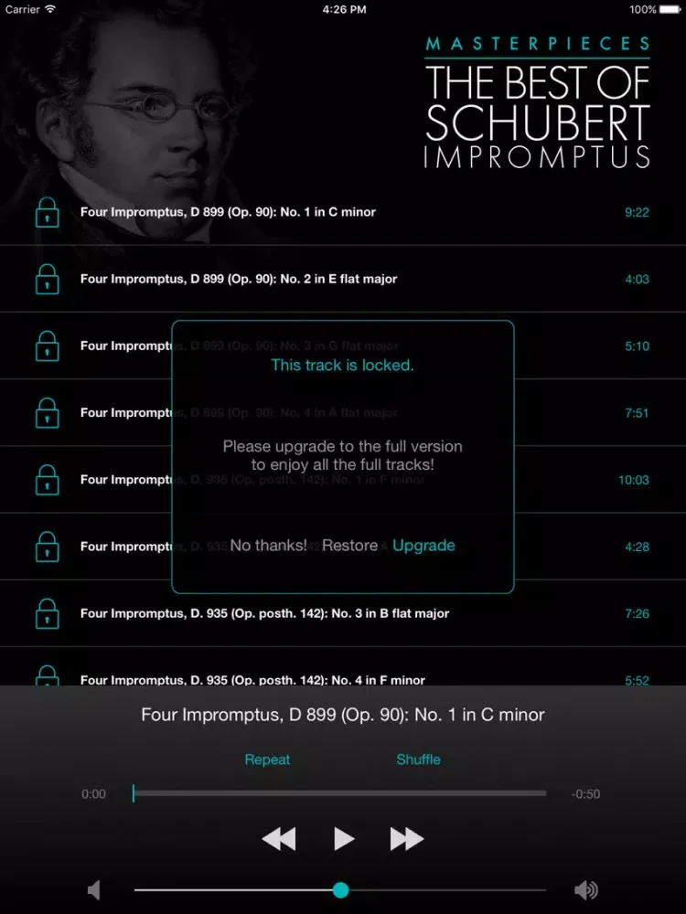Schubert: Impromptus iPad  스크린샷