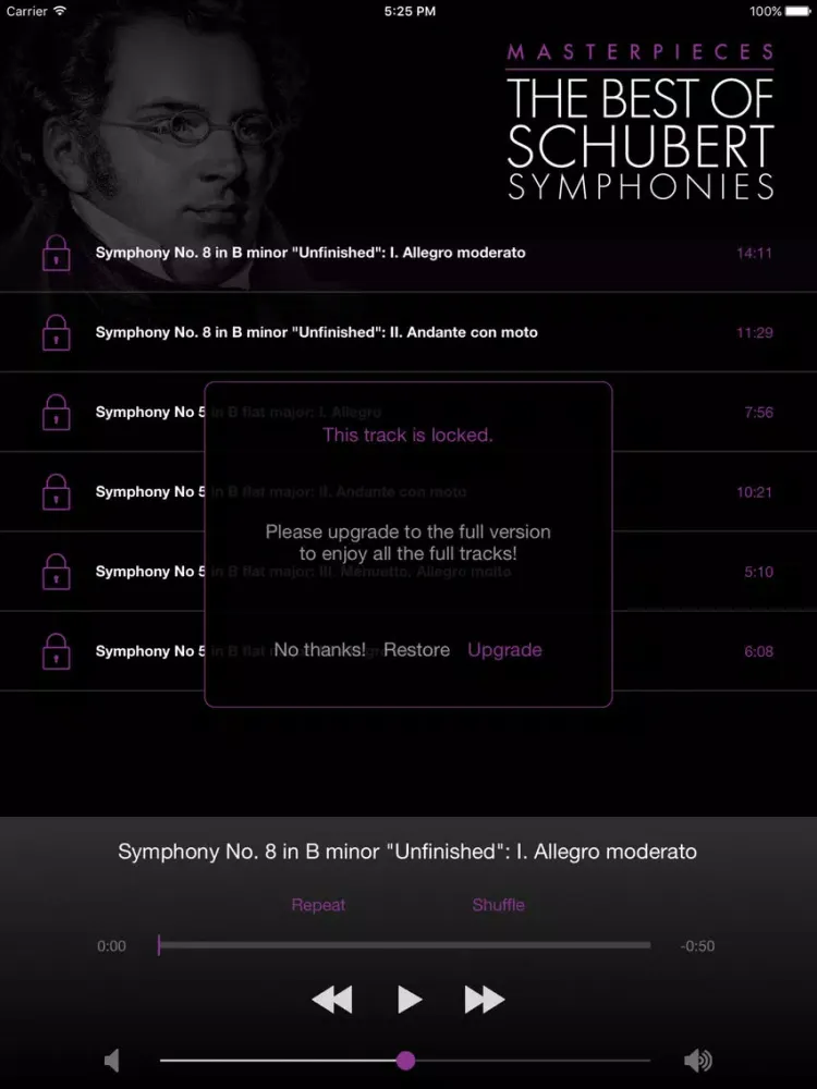 Captures d'écran de Schubert: Symphonies iPad 