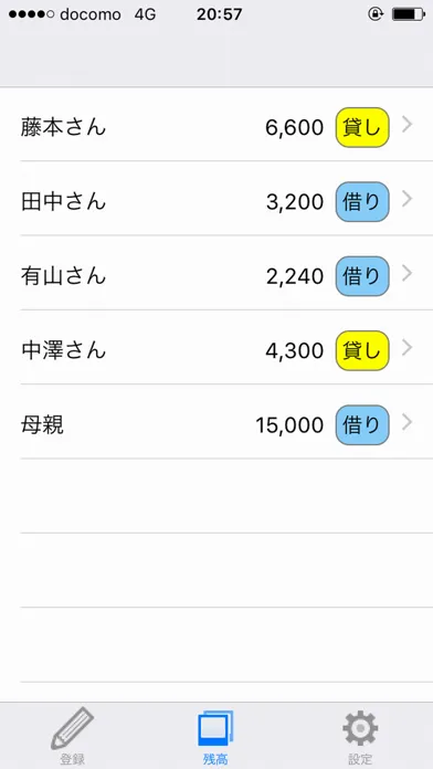 貸した金・借りた金の管理帳 - マネーリマインダー應用截圖