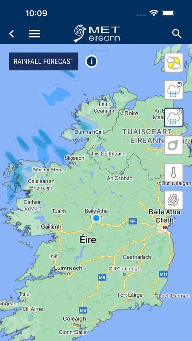 Capturas de tela do Met Éireann Weather Ireland