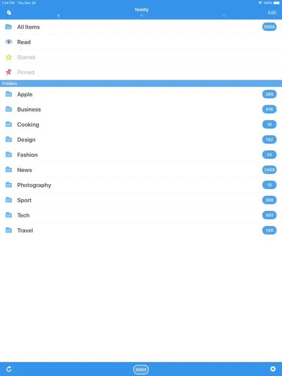 Tangkapan layar Sylfeed for iPad iPad 