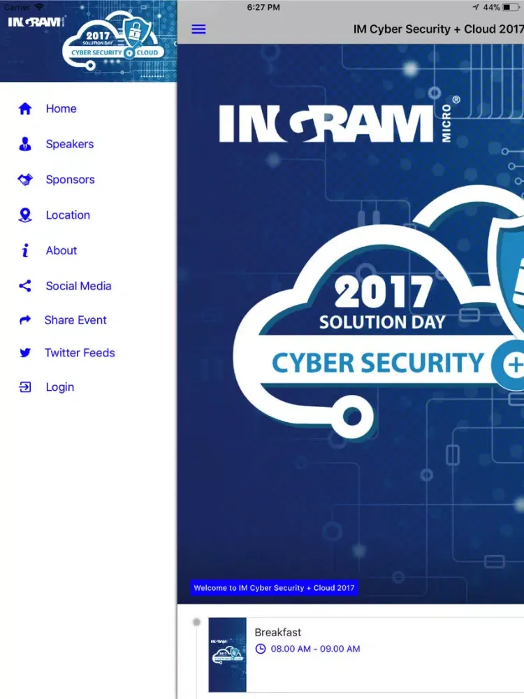 Tangkapan layar IM Cyber Security + Cloud 2017 iPad 