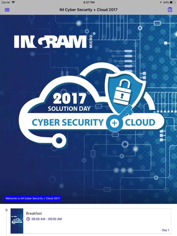 Tangkapan layar IM Cyber Security + Cloud 2017 iPad 