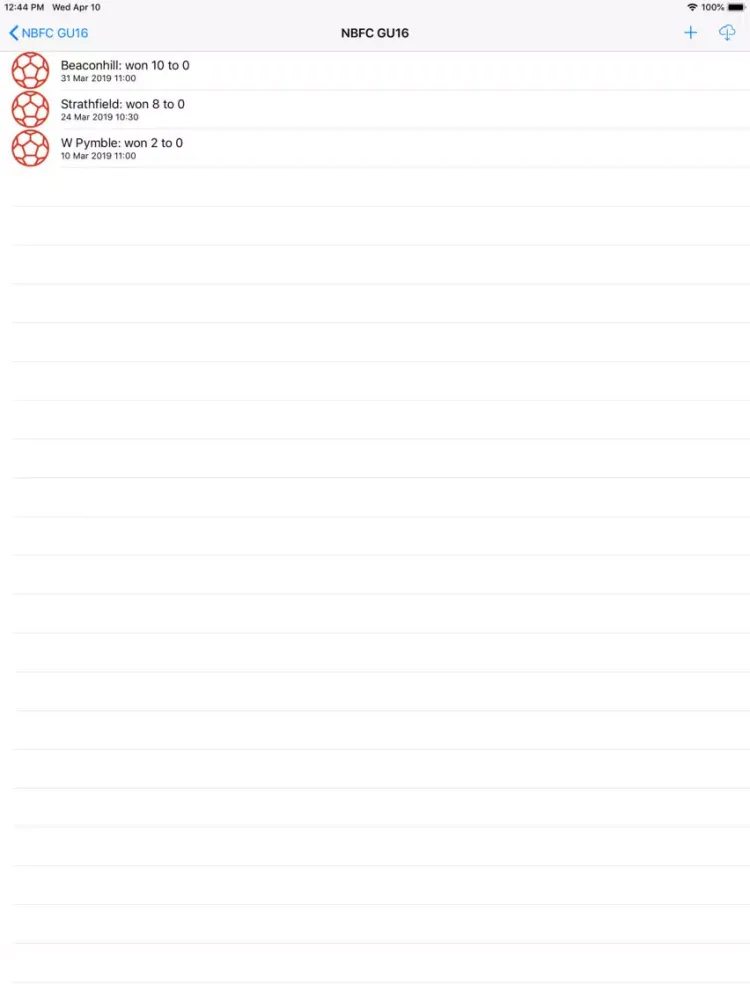 Tangkapan skrin Football Stats iPad 