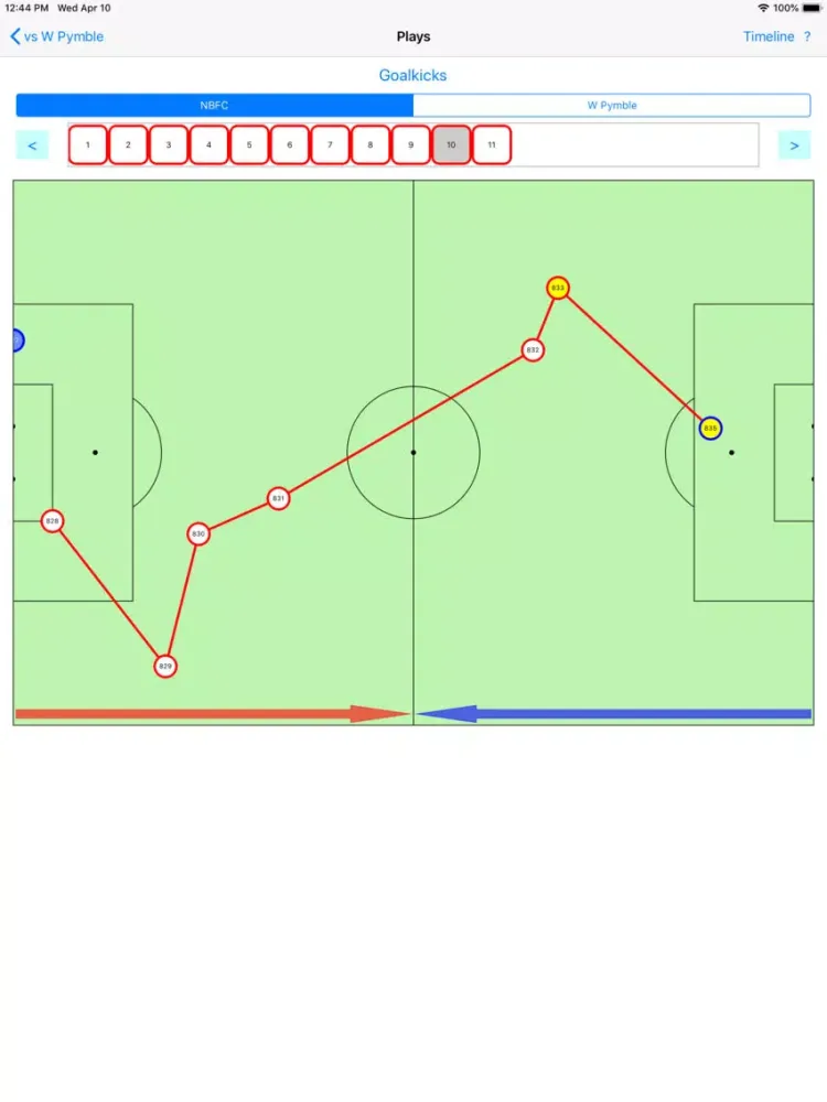 Tangkapan skrin Football Stats iPad 