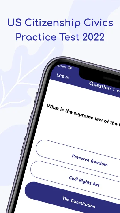 US Citizenship Test Study 2024 스크린샷