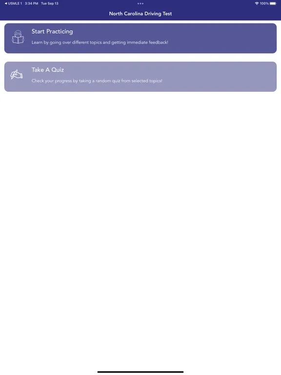 Zrzuty ekranu North Carolina DMV Test 2025 iPad 