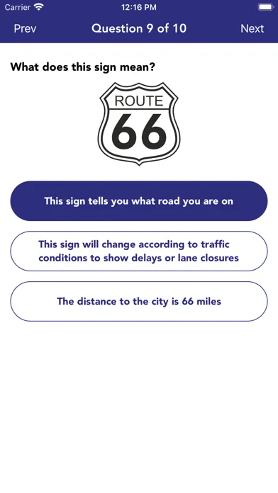 ภาพหน้าจอของ DMV Practice Test • Oregon
