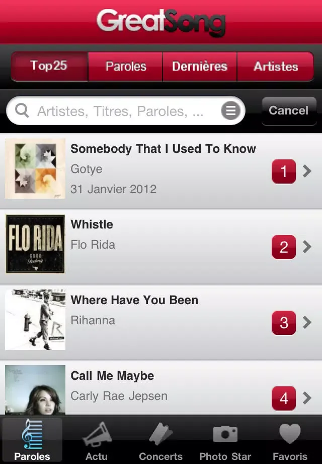 Paroles de chansons Screenshots
