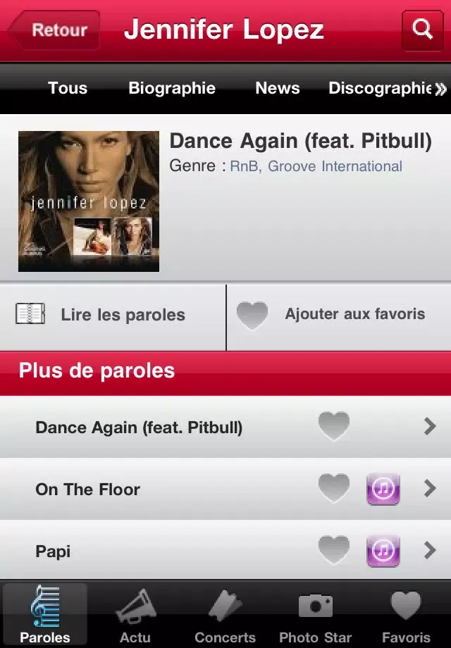 Paroles de chansons Screenshots