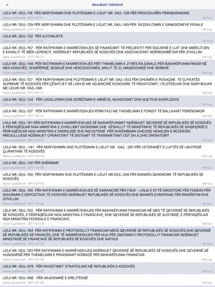 Gazeta Zyrtare - RKS iPad  Screenshots
