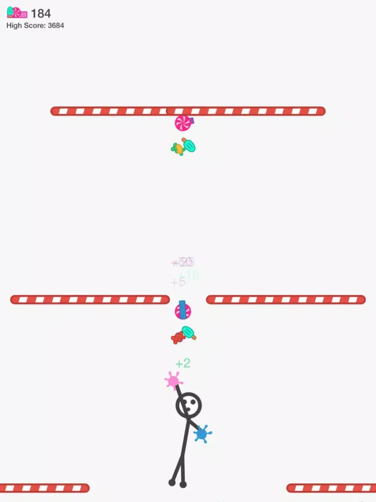 Tangkapan layar Sticky Stickman's Candy Climb iPad 