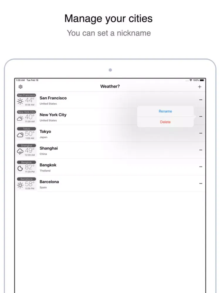 Ảnh chụp màn hình của Weather? World Weather & Clock iPad 