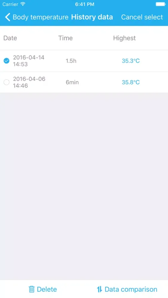 Wireless Thermometer Screenshots