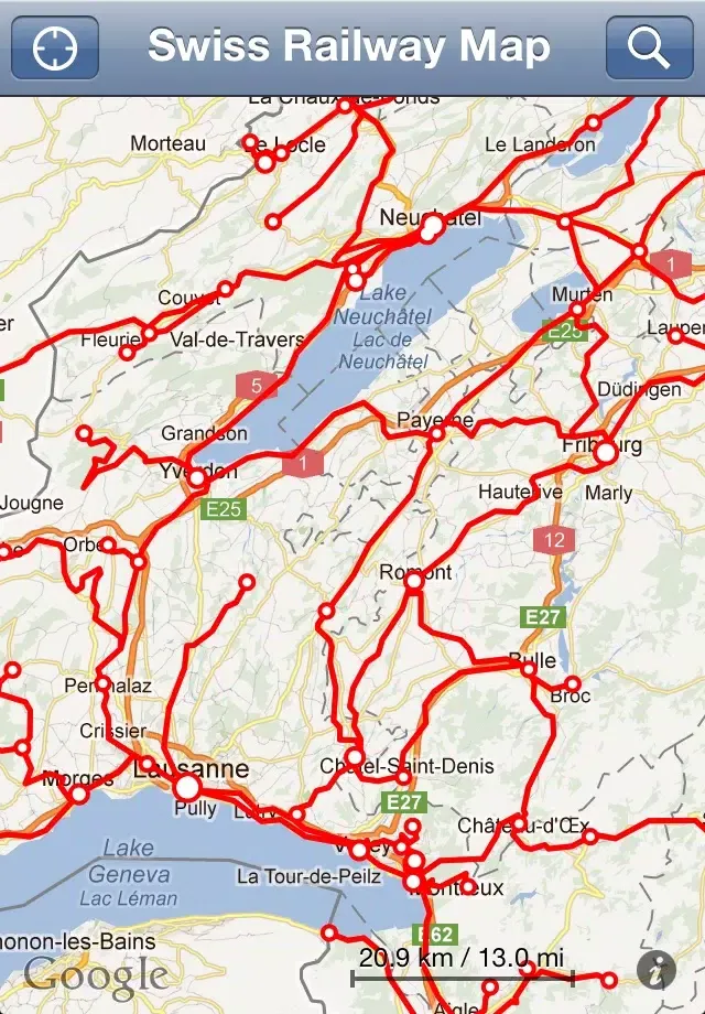 Capturas de pantalla de Swiss Railway Map