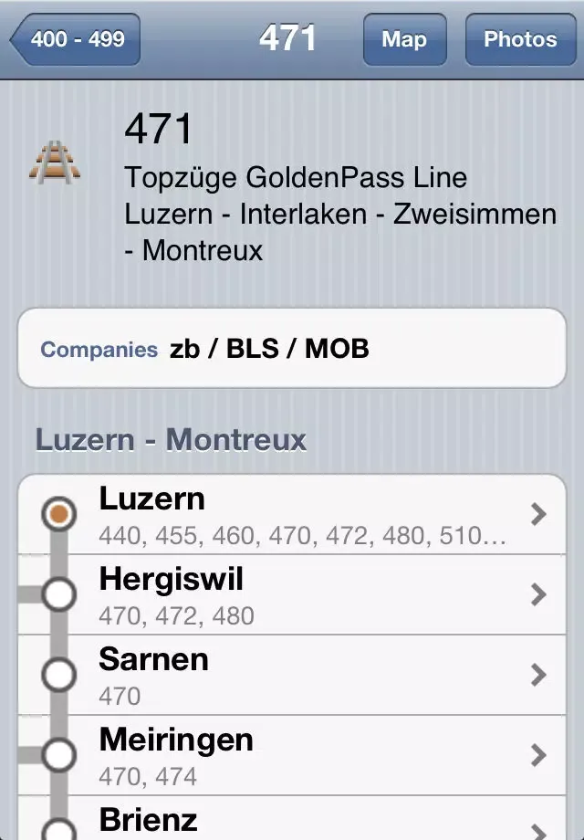Capturas de pantalla de Swiss Railway Map