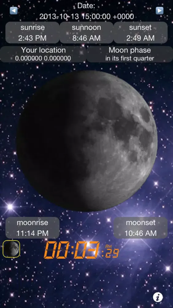 Tangkapan skrin Moon Calendar Free - Sunrise/Sunset