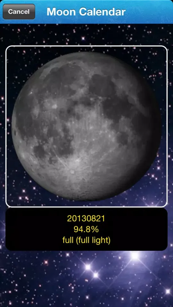 Tangkapan skrin Moon Calendar Free - Sunrise/Sunset