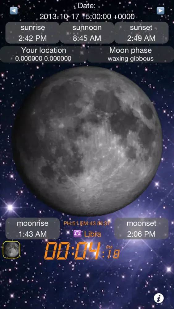 Tangkapan skrin Moon Calendar Free - Sunrise/Sunset