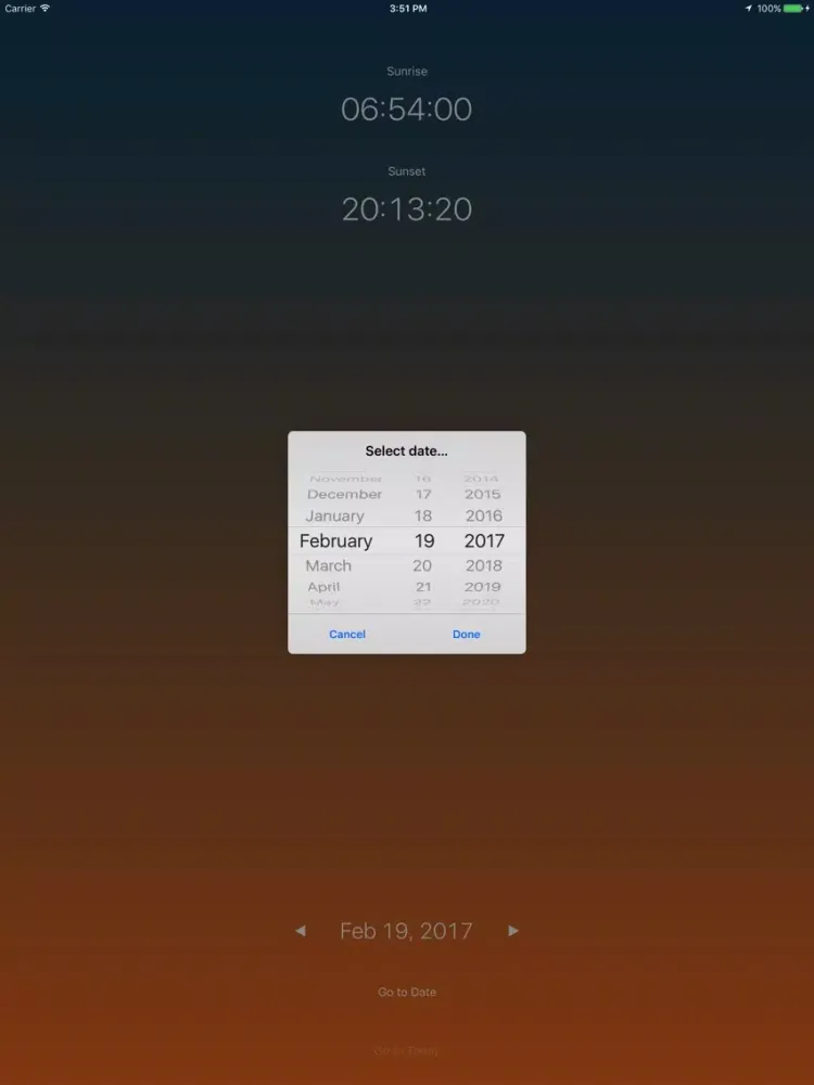 Screenshot di Sunrise: Simple sunrise sunset calculator iPad