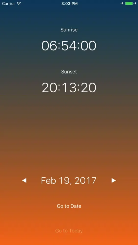 Screenshot di Sunrise: Simple sunrise sunset calculator
